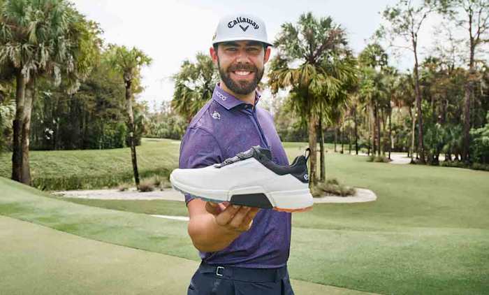 Erik van Rooyen and his Ecco Biom H4 golf shoe.